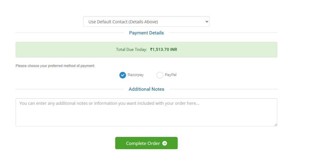 complete the payment processt